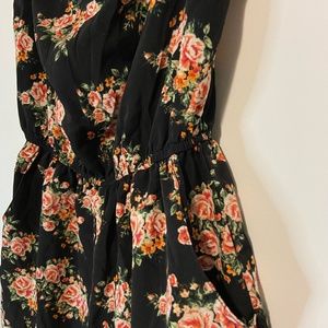 Black Floral Summer Romper